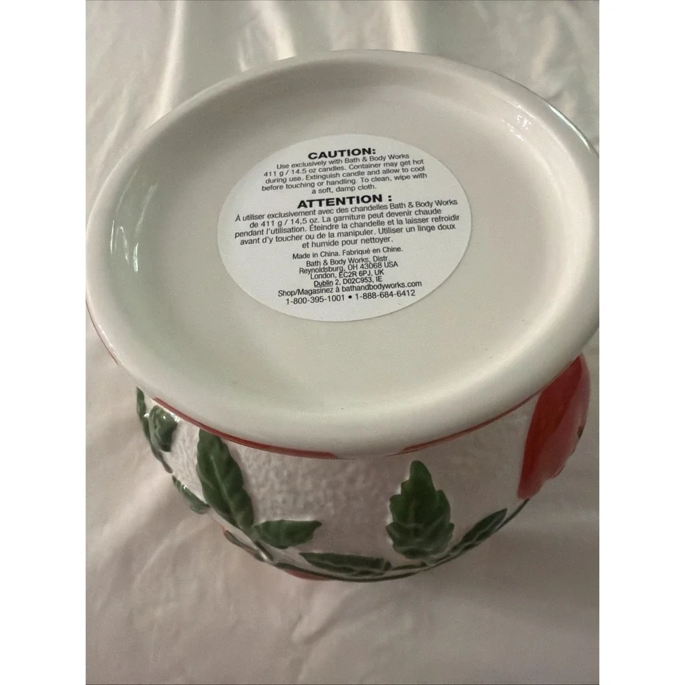 Bath & Body Works x Vera Bradley Candle‎ Holder Red Tomato Gingham Pedestal